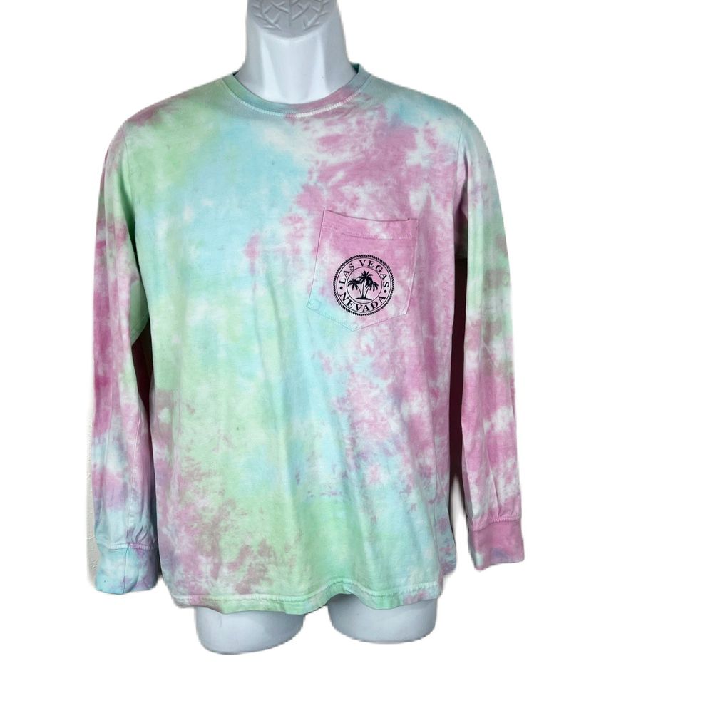 Southern Spirit Shirt Men Small Las Vegas Cotton Candy Pastel TieDye Long Sleeve